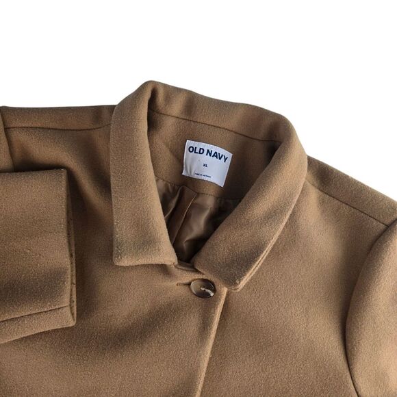 Old Navy 478235 Womens XL‎ Brown Soft Brushed Button Front Car Coat - Picture 1 of 6